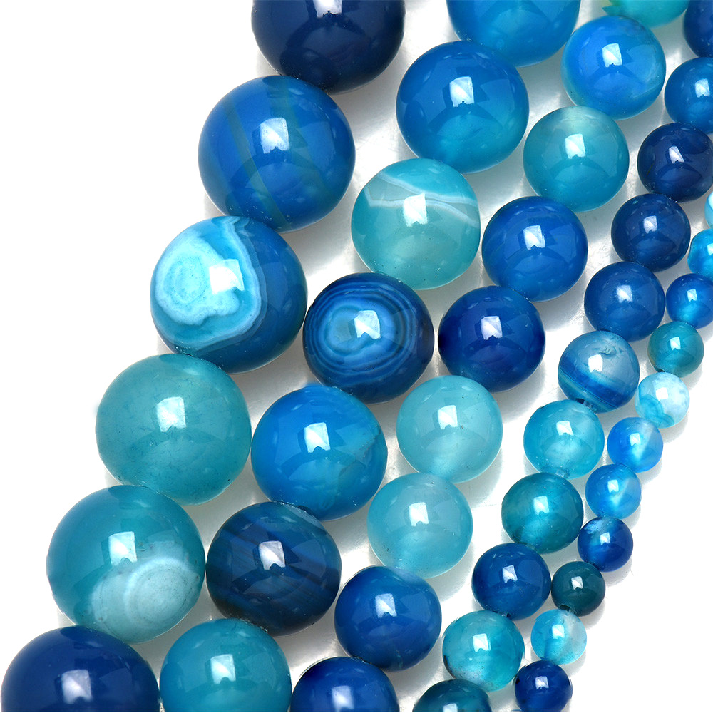Jewelry Making Gemstones - Perline sciolte rotonde di agate di