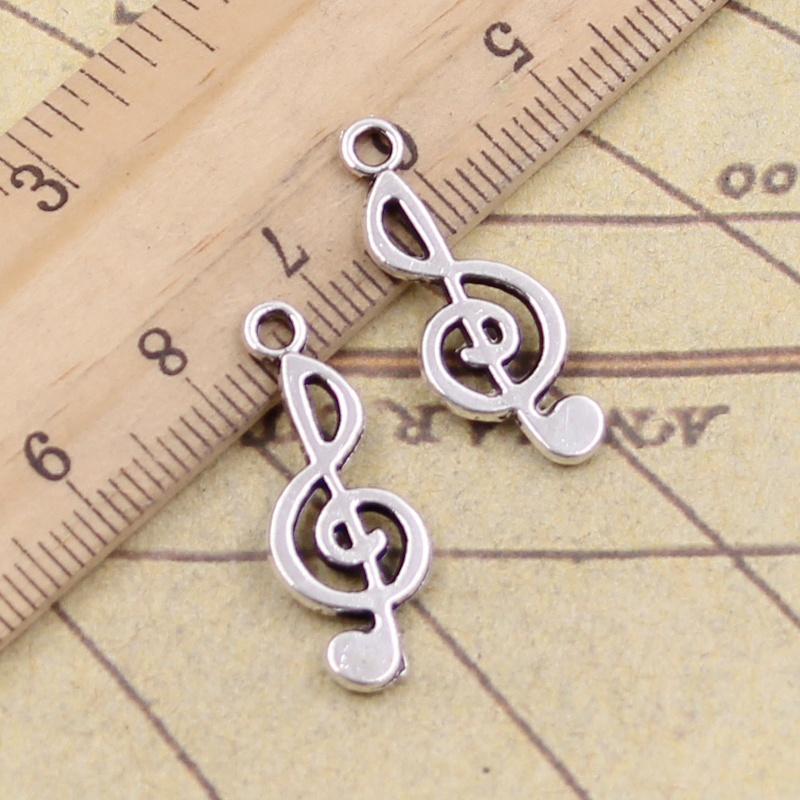 Jewelry Making Notes - 40pcs Fascini Nota Musicale 26x10mm Tibetano