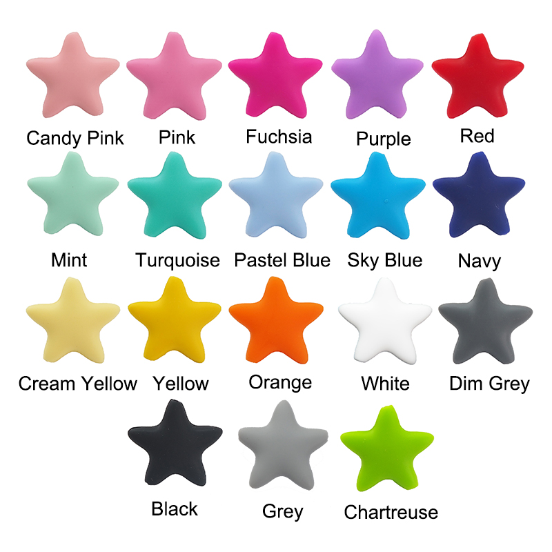 Jewelry Making For Dummies - Chengkai 50pcs Del Silicone star Perline